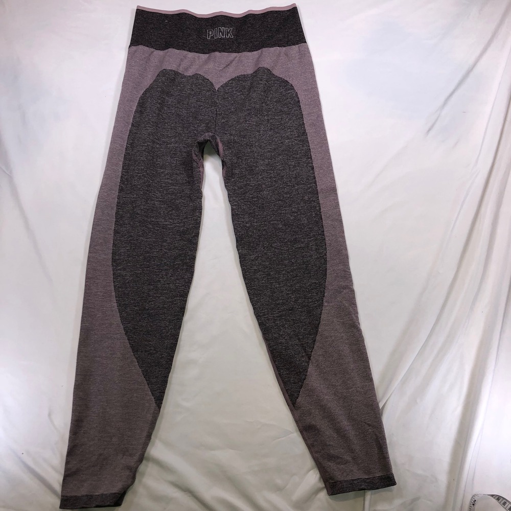 Pink Victoria's Secret Seamless Leggings Purple Grey High Waist Athletic Large - Picture 13 of 14